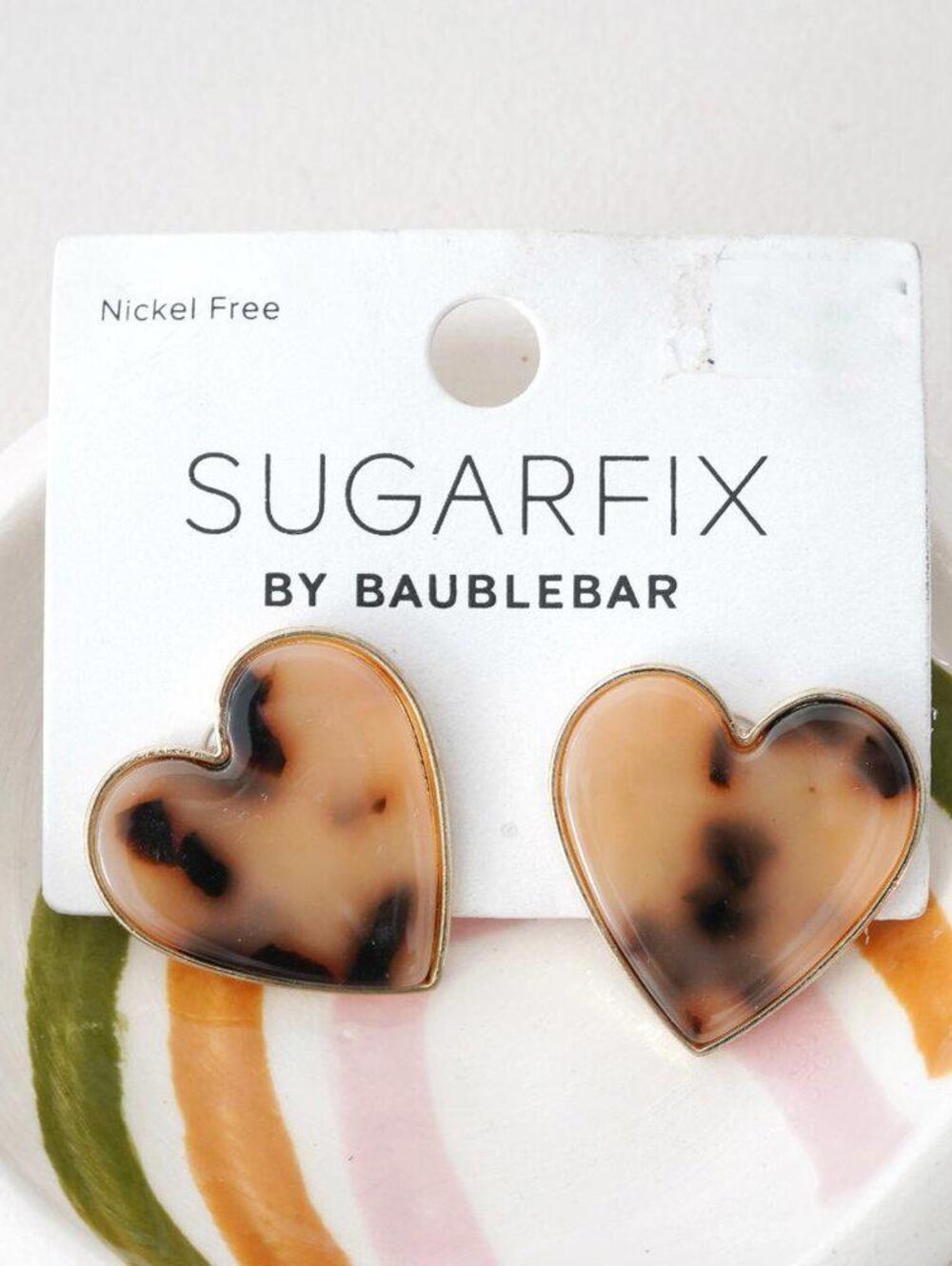 Sugarfix by BaubleBar Tortoise Heart Stud Earrings